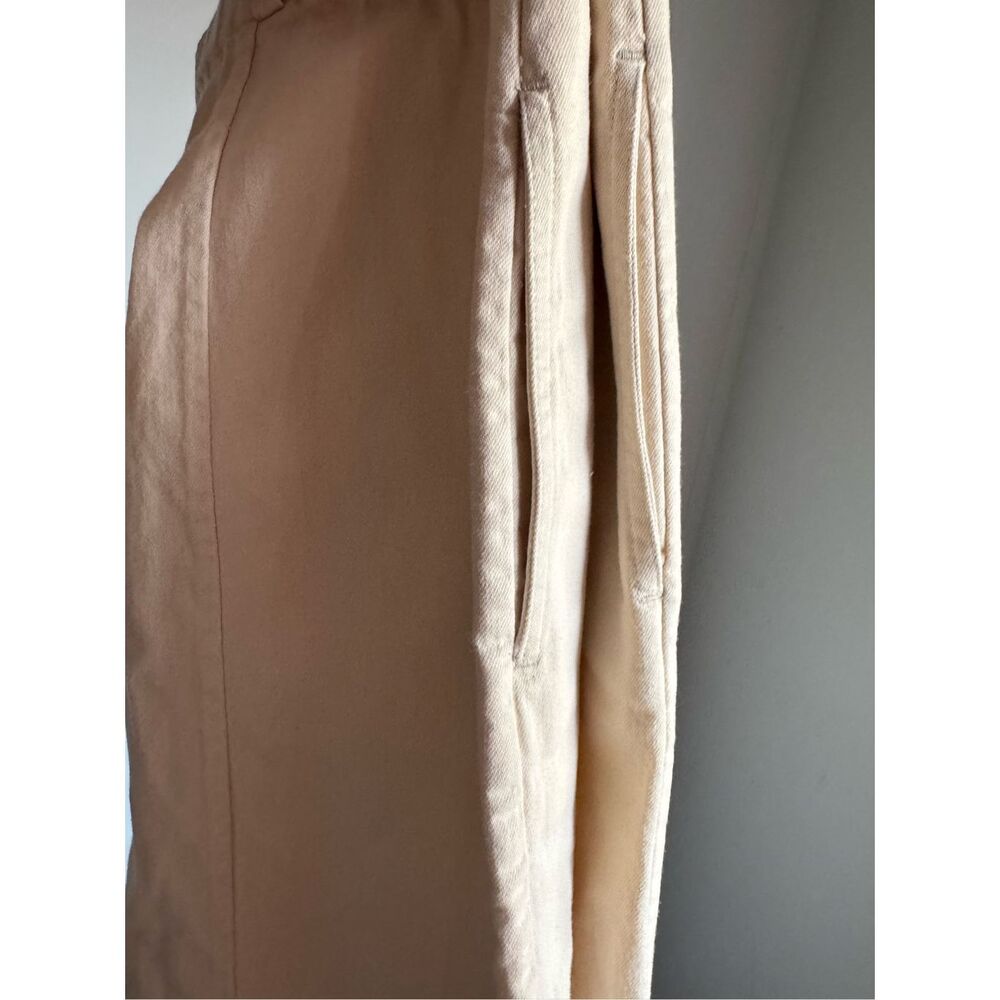 ORVIS 100% Cotton Women's Tan Knee Length A-Line Skirt W Pockets sz M Breathable - Picture 5 of 5